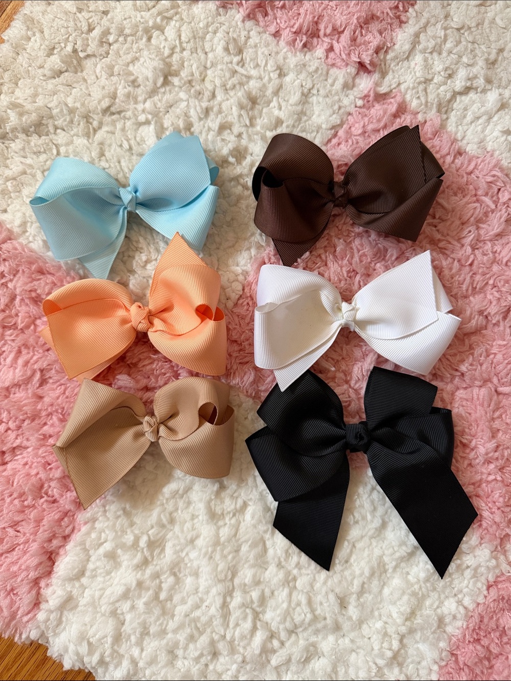 Girls Grosgrain Hair Bow Clip Set - Multi Color